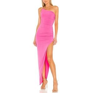 Nookie 'Aria' Pink Poly One Shoulder Gown Size M